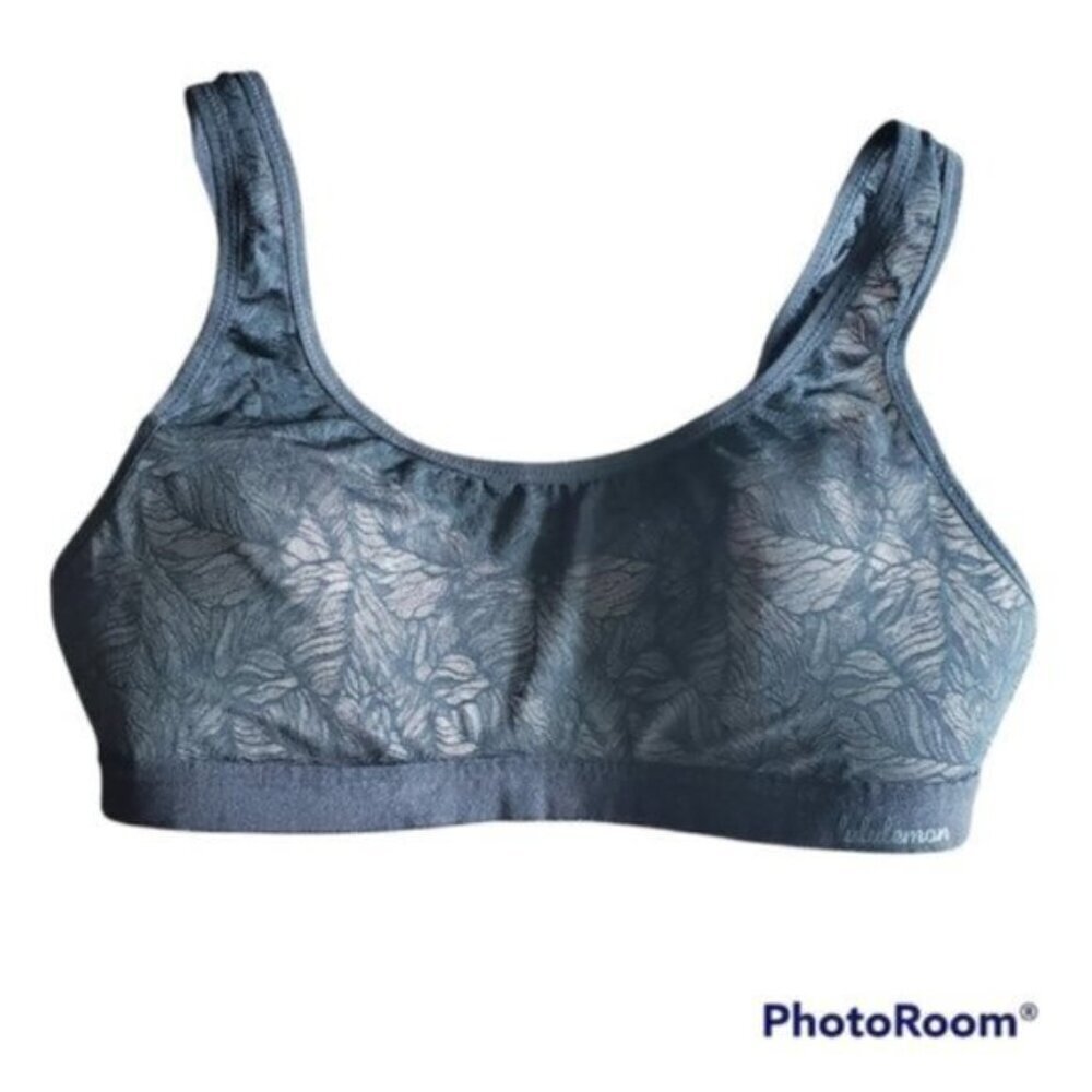 Lululemon Shadow Mesh Leaf Bra black muse size S